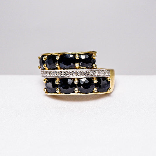 แหวนเงินแท้ 925 ฝังพลอย ไพลิน (Blue Sapphire) + เซอร์คอน (Zircon)