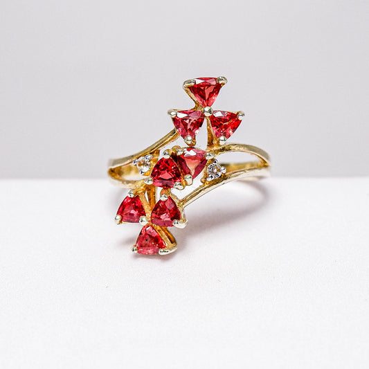 แหวนเงินแท้ 925 ฝังพลอย แทนซาเนียรูบี้ (TanzaniteRuby) + โทพาส (topaz)